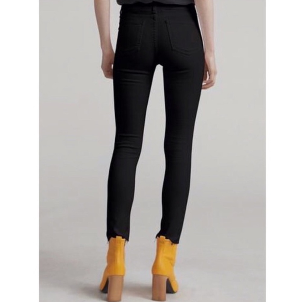 RAG & BONE frayed hem skinny jeans black size 24 like new - Picture 2 of 11